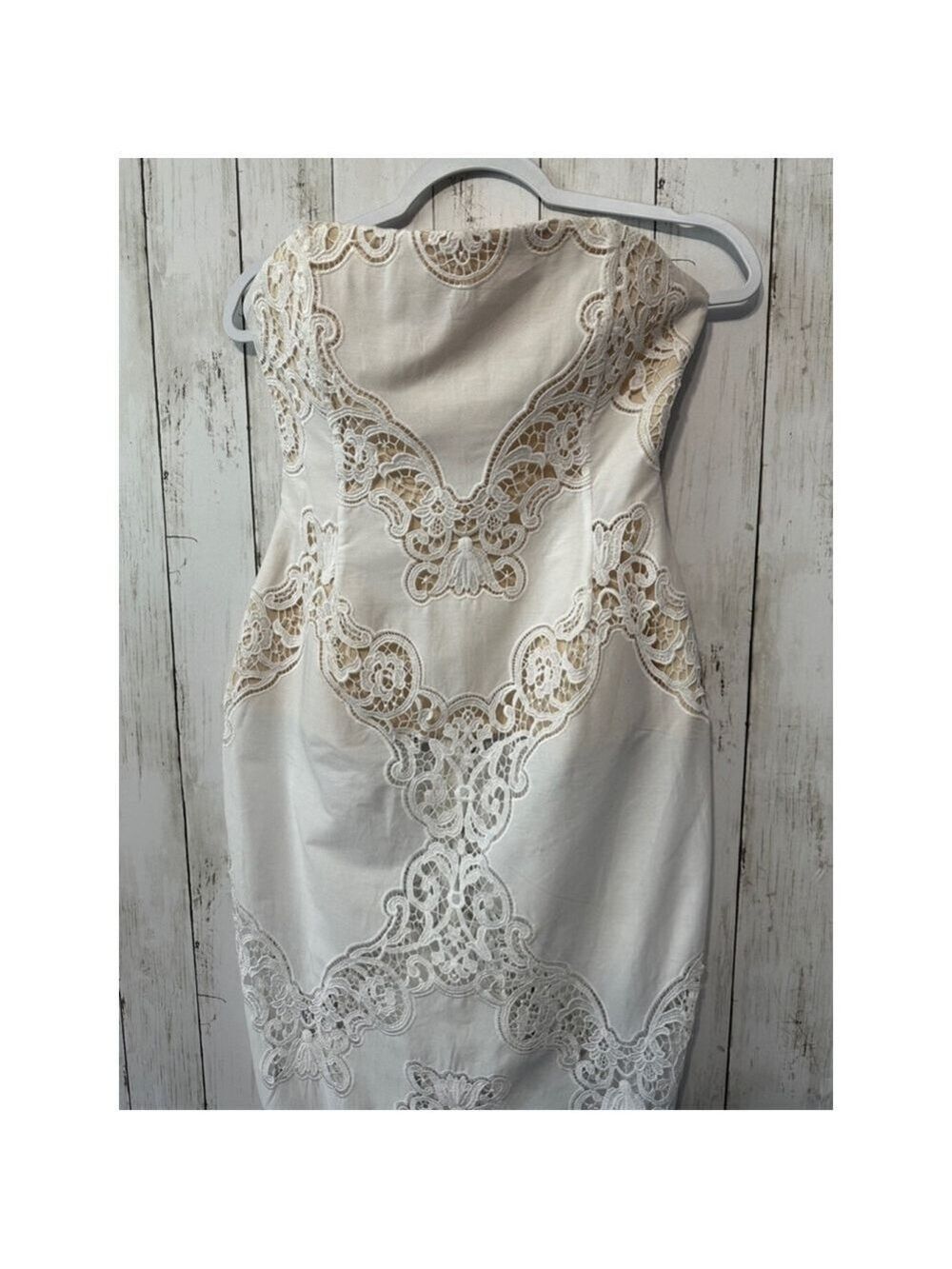 Magda Butrym Strapless Midi Dress • White Lace Cutout • Size 36 • New With Tags - Picture 11 of 11